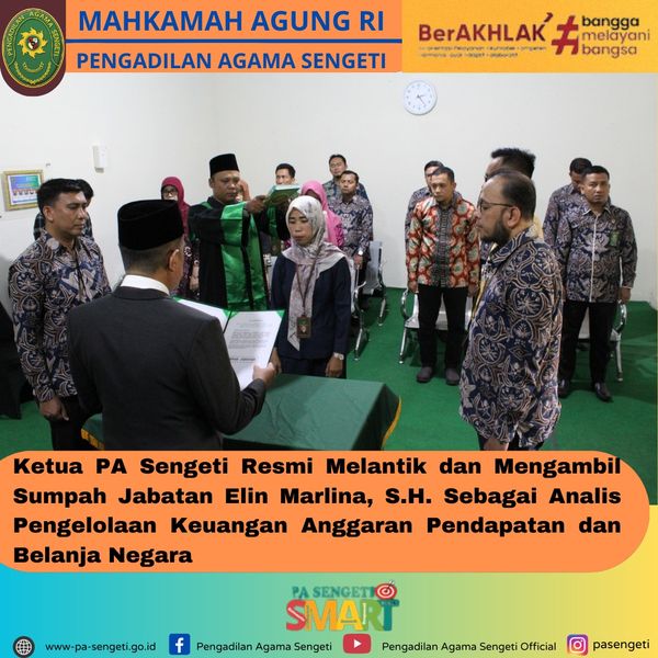 Pelantikan Sumpah Jabatan Elin M.a